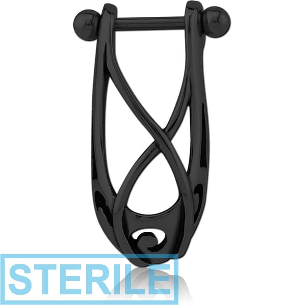 STERILE BLACK PVD COATED SURGICAL STEEL CARTILAGE SHIELD