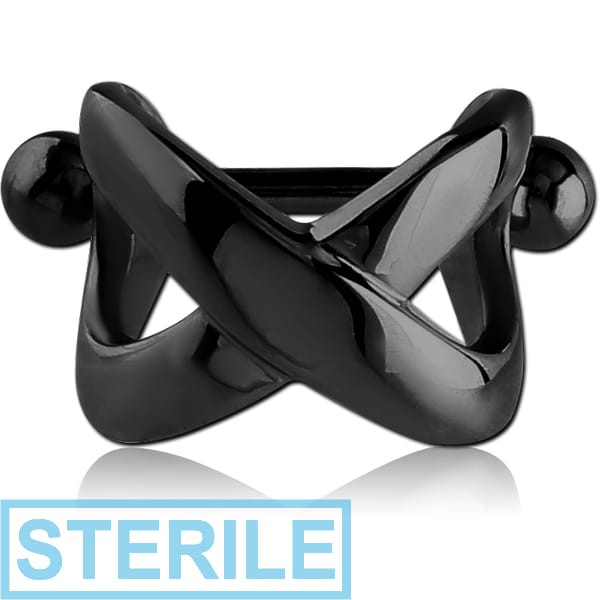 STERILE BLACK PVD COATED SURGICAL STEEL CARTILAGE SHIELD - INFINITY