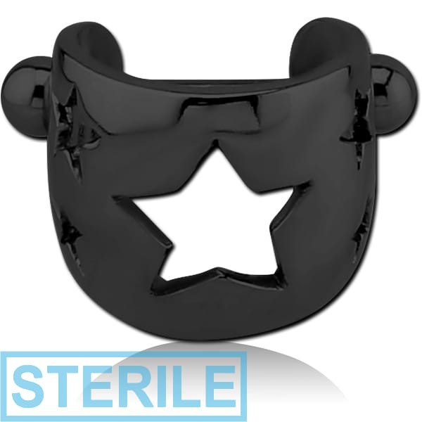 STERILE BLACK PVD COATED SURGICAL STEEL CARTILAGE SHIELD - STARS