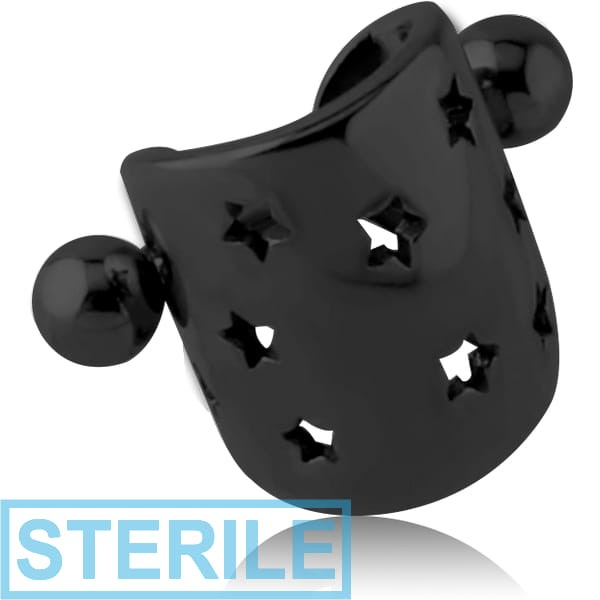 STERILE BLACK PVD COATED SURGICAL STEEL CARTLAGE SHIELD - STAR