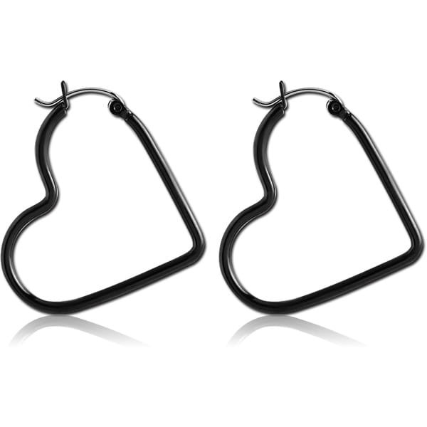 STERILE BLACK PVD COATED SURGICAL STEEL WIRE HOOP EARRINGS