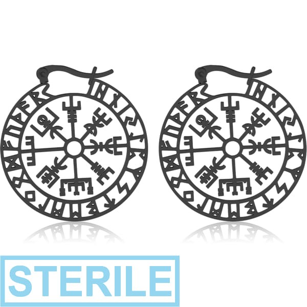 STERILE BLACK PVD COATED SURGICAL STEEL HOOP EARRINGS