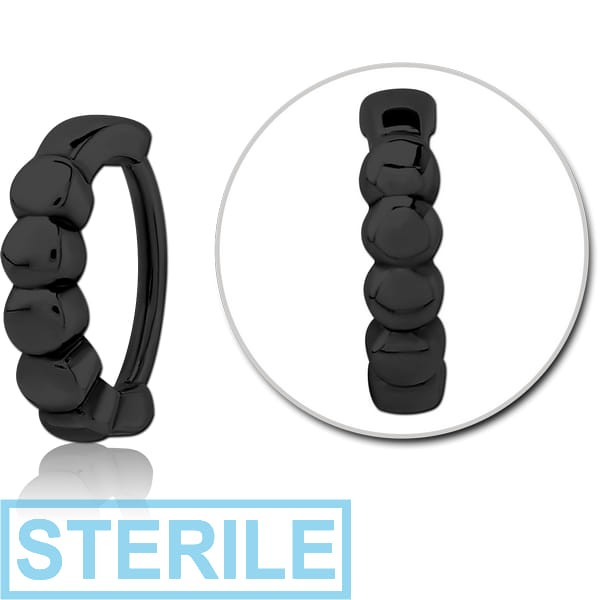 STERILE BLACK PVD COATED SURGICAL STEEL LIP CLCKER RING