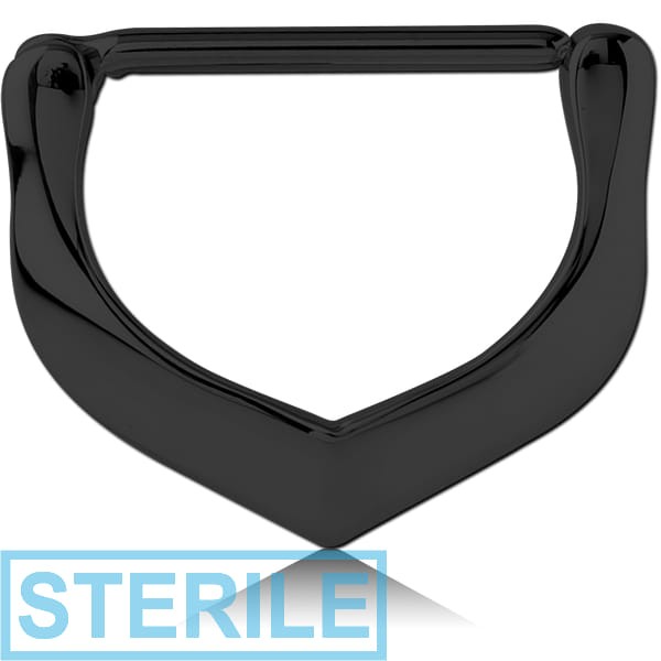 STERILE BLACK PVD COATED SURGICAL STEEL NIPPLE CLICKER - V