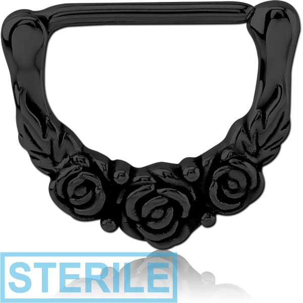 STERILE BLACK PVD COATED SURGICAL STEEL NIPPLE CLICKER - ROSE