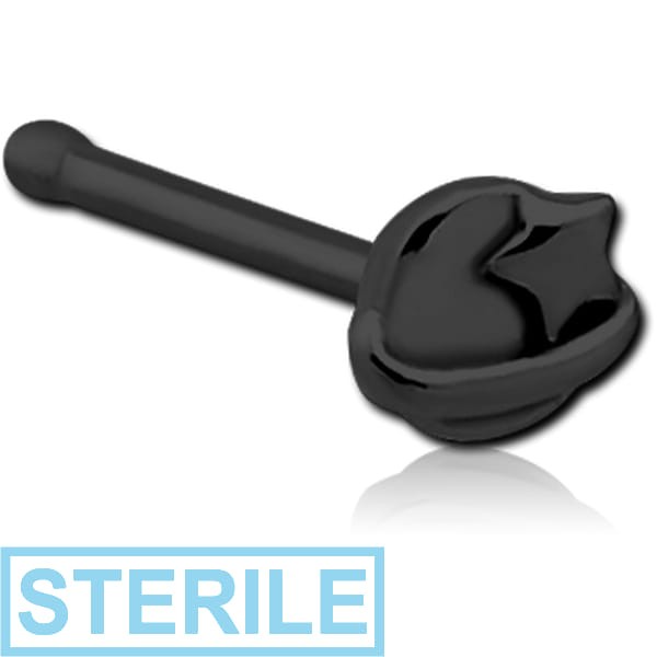 STERILE BLACK PVD COATED SURGICAL STEEL NOSE BONE