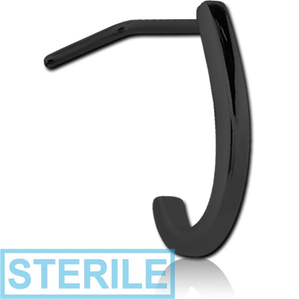 STERILE BLACK PVD COATED SURGICAL STEEL 90 DEGREE WRAP AROUND NOSE STUD