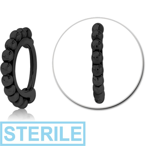 STERILE BLACK PVD COATED SURGICAL STEEL NOSE CLCKER RING