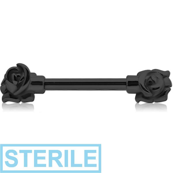 STERILE BLACK PVD COATED SURGICAL STEEL NIPPLE BAR