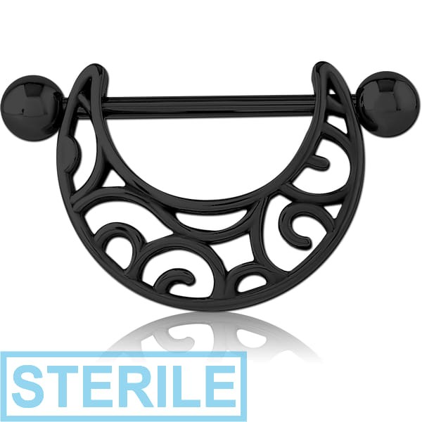 STERILE BLACK PVD COATED SURGICAL STEEL NIPPLE SHIELD