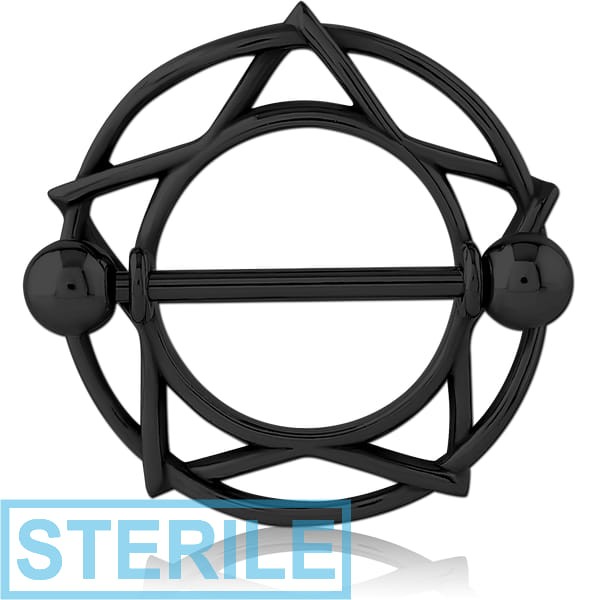 STERILE BLACK PVD COATED SURGICAL STEEL NIPPLE SHIELD