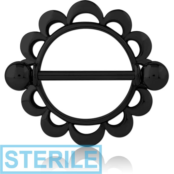 STERILE BLACK PVD COATED SURGICAL STEEL NIPPLE SHIELD