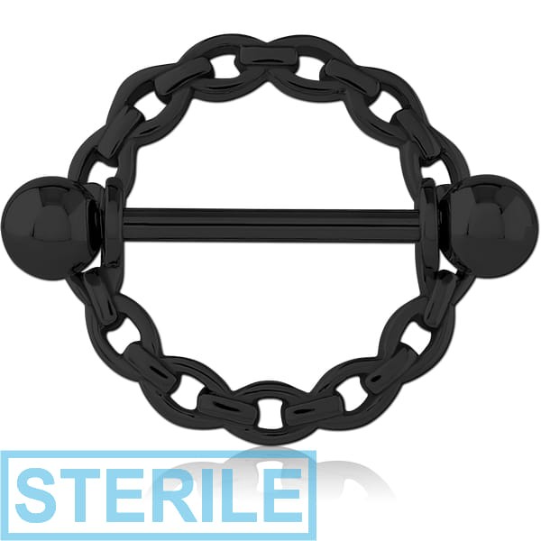 STERILE BLACK PVD COATED SURGICAL STEEL NIPPLE SHIELD