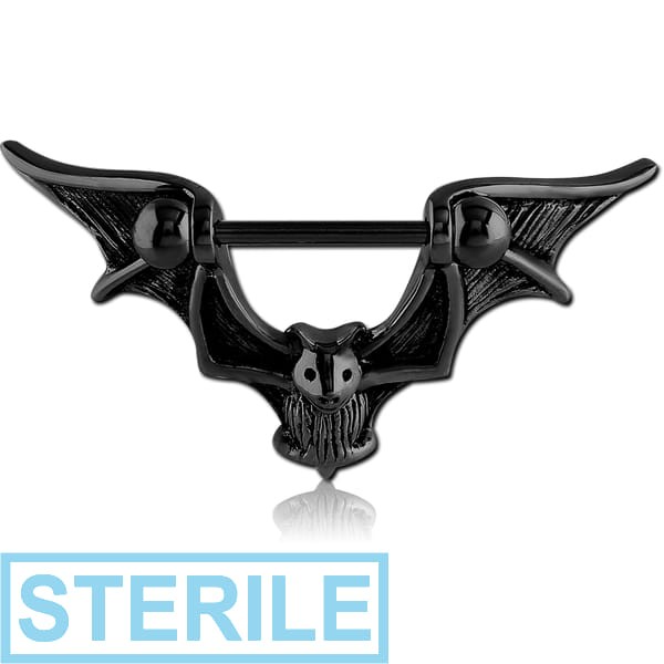 STERILE BLACK PVD COATED SURGICAL STEEL NIPPLE SHIELD - BAT