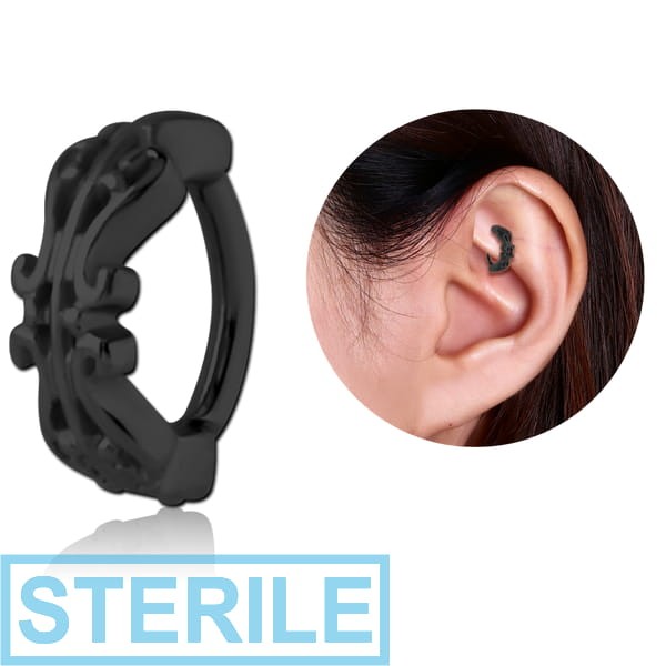 STERILE BLACK PVD COATED SURGICAL STEEL ROOK CLICKER - FILIGREE