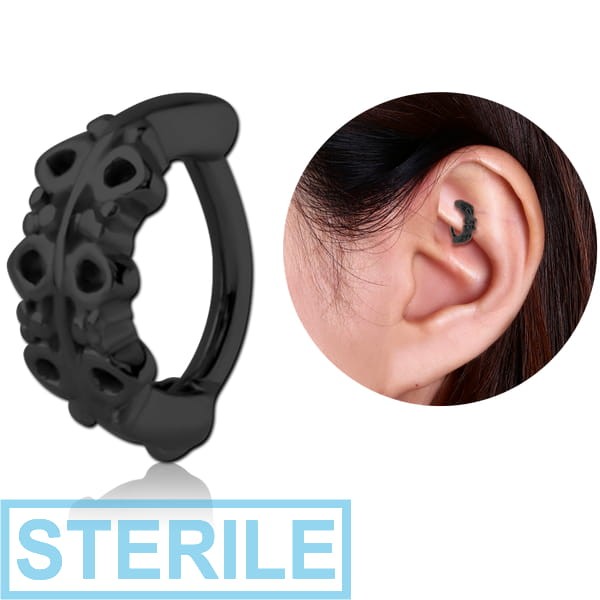 STERILE BLACK PVD COATED SURGICAL STEEL ROOK CLICKER - FILIGREE