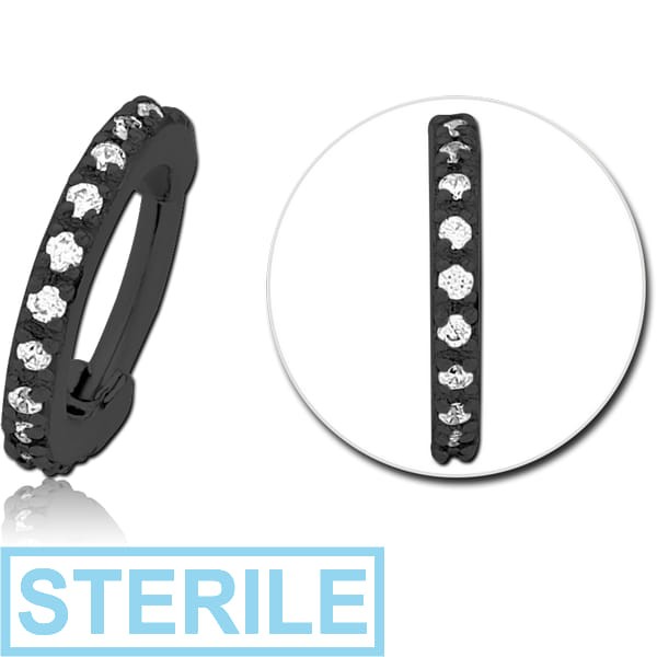 STERILE BLACK PVD COATED SURGICAL STEEL JEWELLED MULTI PURPOSE CLICKER