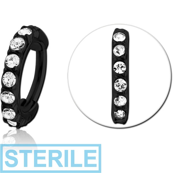 STERILE BLACK PVD COATED SURGICAL STEEL JEWELLED MULTI PURPOSE CLICKER