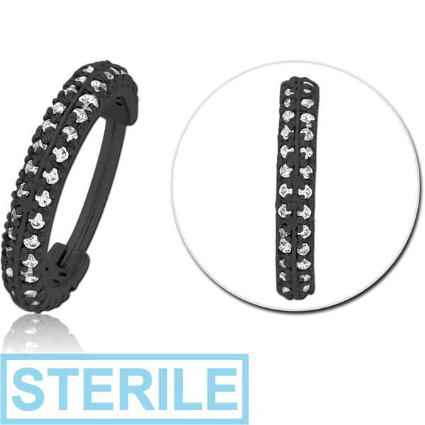 STERILE BLACK PVD COATED SURGICAL STEEL JEWELLED MULTI PURPOSE CLICKER