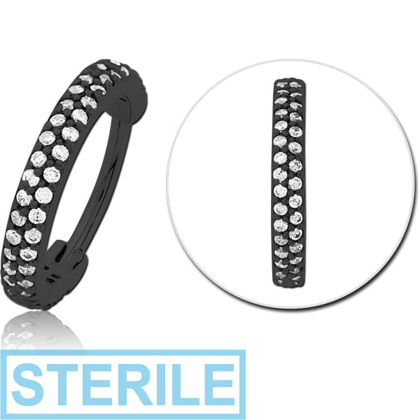 STERILE BLACK PVD COATED SURGICAL STEEL JEWELLED MULTI PURPOSE CLICKER