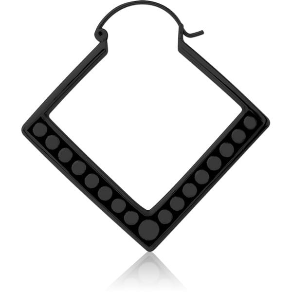 STERILE BLACK PVD COATED SURGICAL STEEL HOOP EARRING FOR TUNNEL