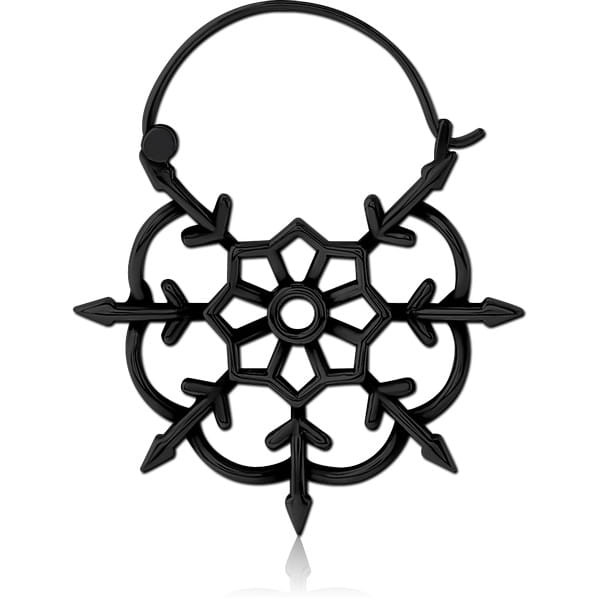 STERILE BLACK PVD COATED SURGICAL STEEL HOOP EARRING FOR TUNNEL