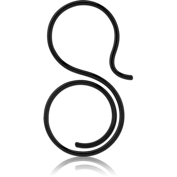 STERILE BLACK PVD COATED SURGICAL STEEL HOOP EARRINGS FOR TUNNEL