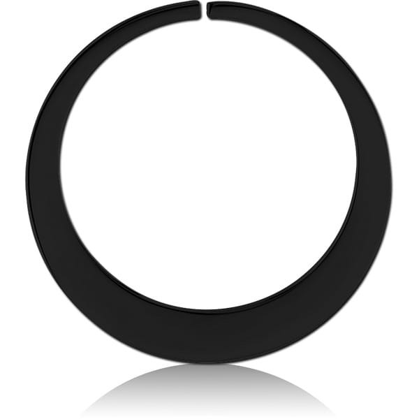 STERILE BLACK PVD COATED SURGICAL STEEL HOOP EARRINGS FOR TUNNEL - ROUND