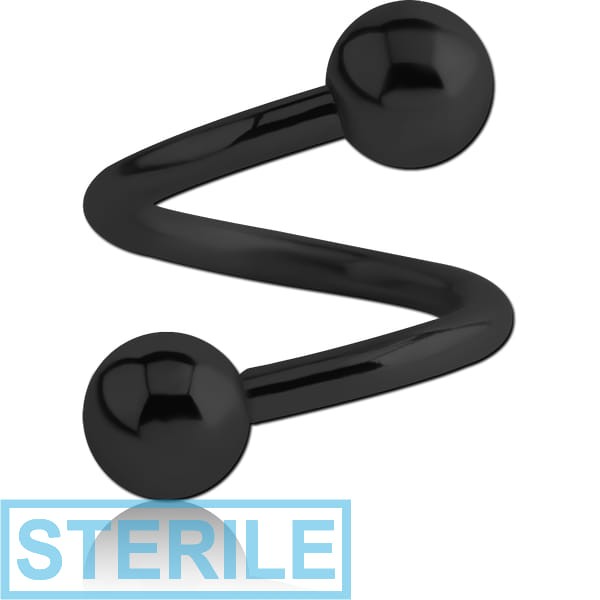 STERILE BLACK PVD COATED SURGICAL STEEL BODY SPIRAL
