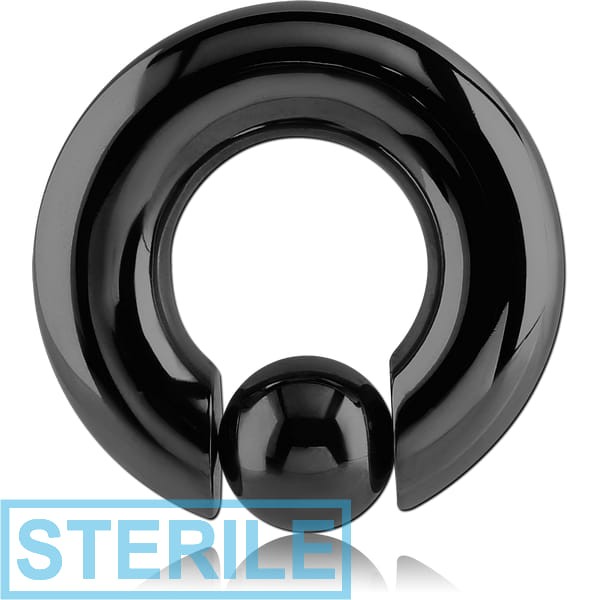 STERILE BLACK PVD COATED TITANIUM BALL CLOSURE RING WITH POP OUT BALL