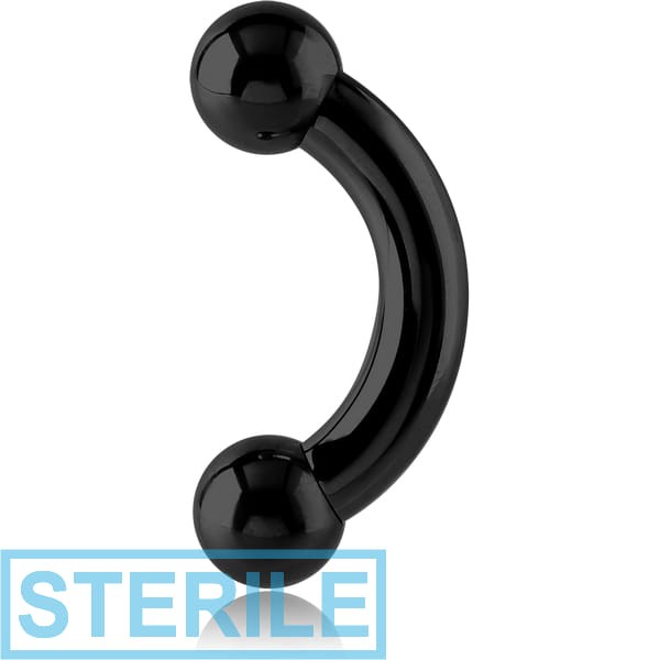 STERILE BLACK PVD COATED TITANIUM INTERNALLY THREADED CURVED BARBELL