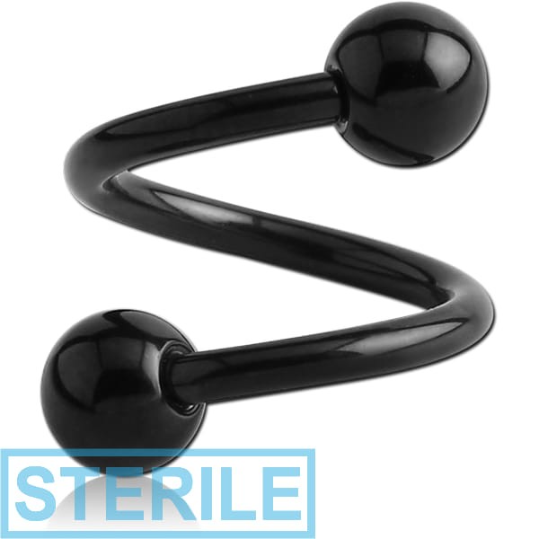 STERILE BLACK PVD COATED TITANIUM BODY SPIRAL