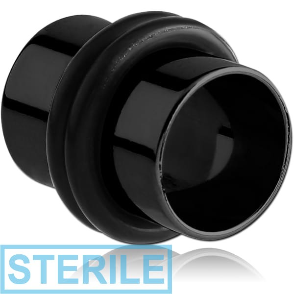 STERILE BLACK PVD COATED STAINLESS STEEL FLESH TUNNEL