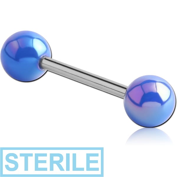 STERILE SURGICAL STEEL BARBELL WITH AB COATED NEON BALL