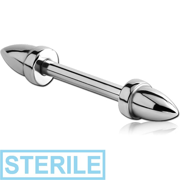 STERILE STERILE SURGICAL STEEL BARBELL WITH BULLETS