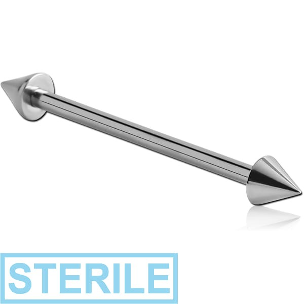 STERILE STERILE SURGICAL STEEL BARBELL WITH CONES
