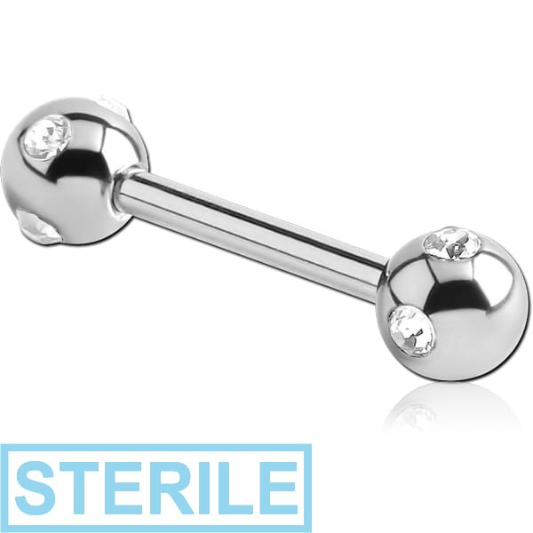 STERILE SURGICAL STEEL JEWELLED SATELLITE BARBELL
