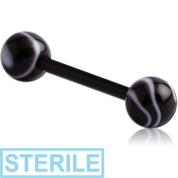 STERILE UV ACRYLIC FLEXIBLE BARBELL WITH MARBLE BALL