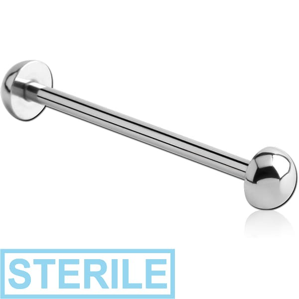 STERILE SURGICAL STEEL BARBELL WITH HALF BALL