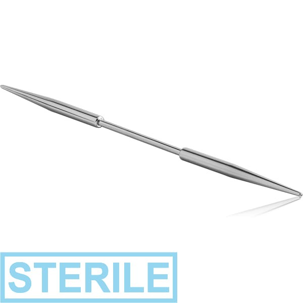 STERILE SURGICAL STEEL BARBELL WITH LONG SPIKES