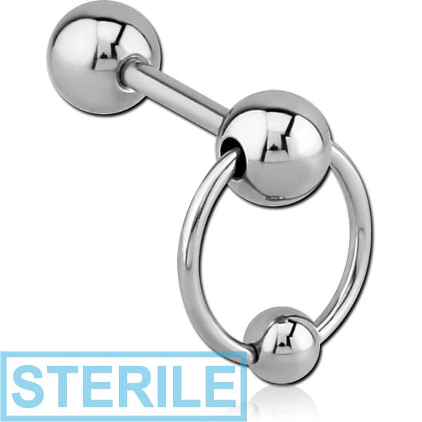 STERILE SURGICAL STEEL RING BELL BARBELL
