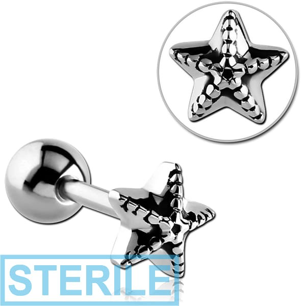 STERILE SURGICAL STEEL BARBELL - STARFISH