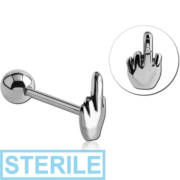 STERILE SURGICAL STEEL BARBELL - RAISING FINGER
