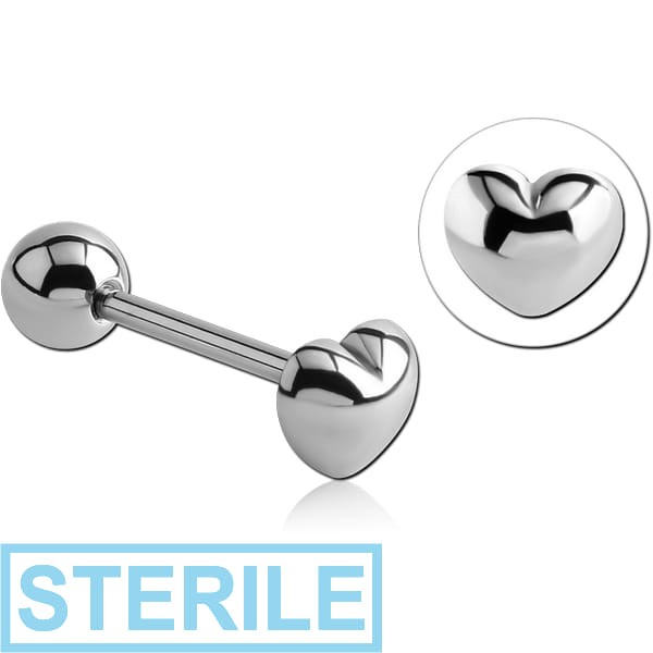 STERILE SURGICAL STEEL BARBELL - HEART