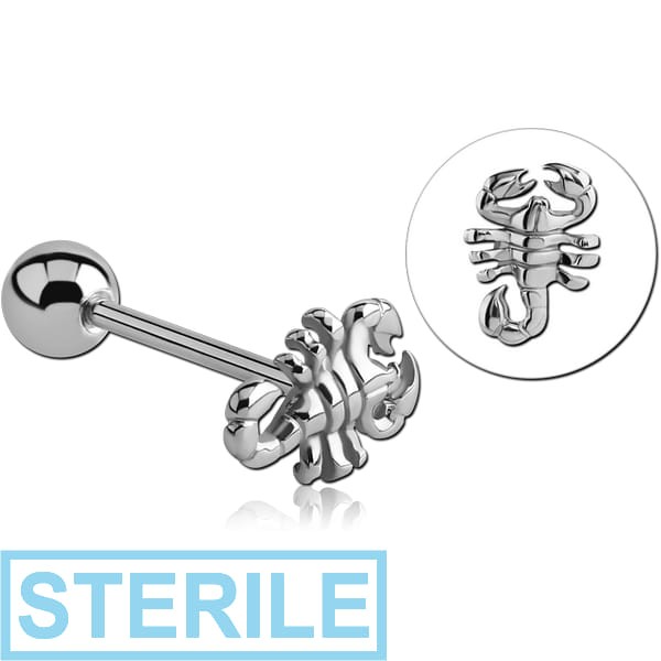 STERILE SURGICAL STEEL BARBELL - SCORPION
