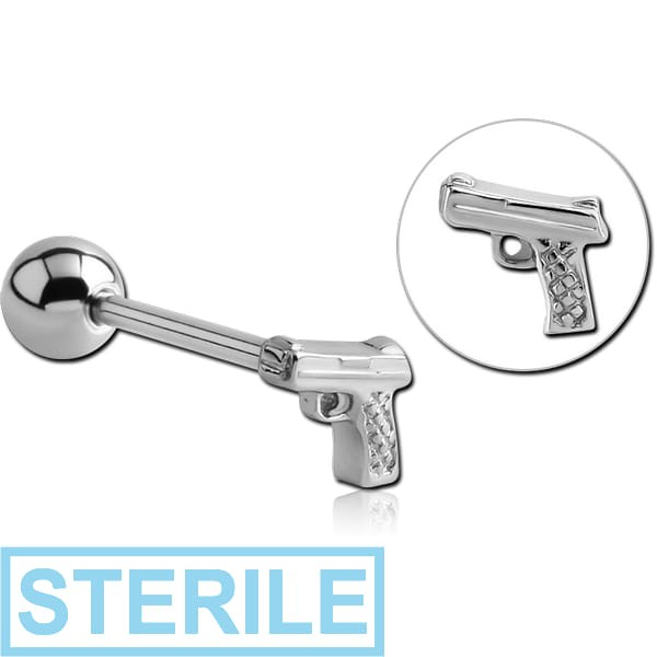 STERILE SURGICAL STEEL BARBELL - GUN