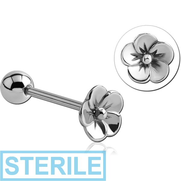 STERILE SURGICAL STEEL BARBELL - FLOWER