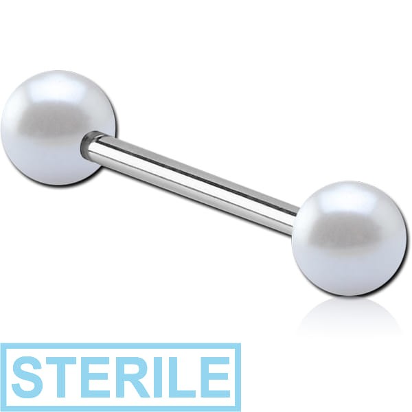 STERILE SURGICAL STEEL BARBELL WITH SHINY PASTEL BALL