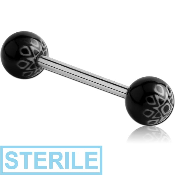 STERILE SURGICAL STEEL BARBELL WITH UV FANCY BALL