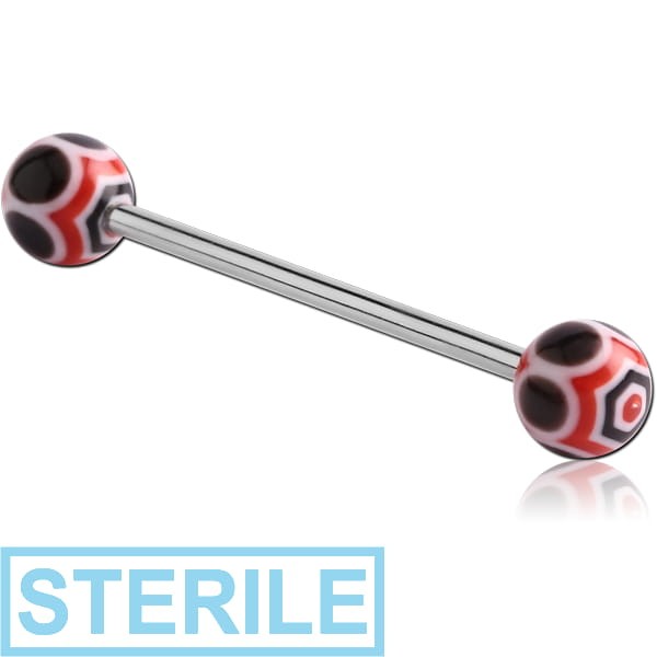 STERILE SURGICAL STEEL BARBELL WITH UV WEB BALL